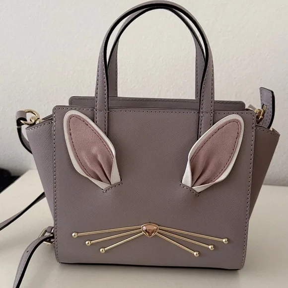 NWT KATE SPADE Mauve Hop To It Mini Hayden 3D Bunny Rabbit Novelty Crossbody Bag - Picture 9 of 9
